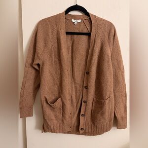 Madewell Camel Button Front Cardigan with Pockets Size M